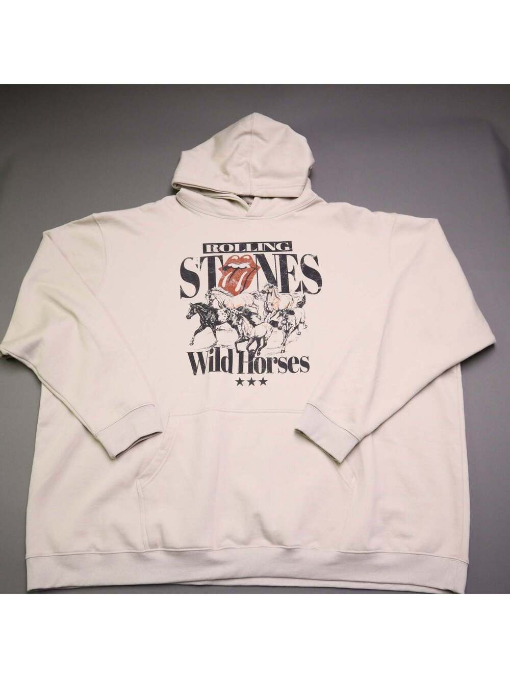 The Rolling Stones Wild Horses Beige Hoodie Sweatshirt 5XL Oversized Beige Cream
